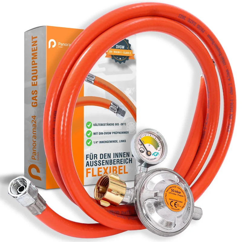 P24® Propangasschläuche & Druckminderer 50bmar (Längen & Sets wählbar)