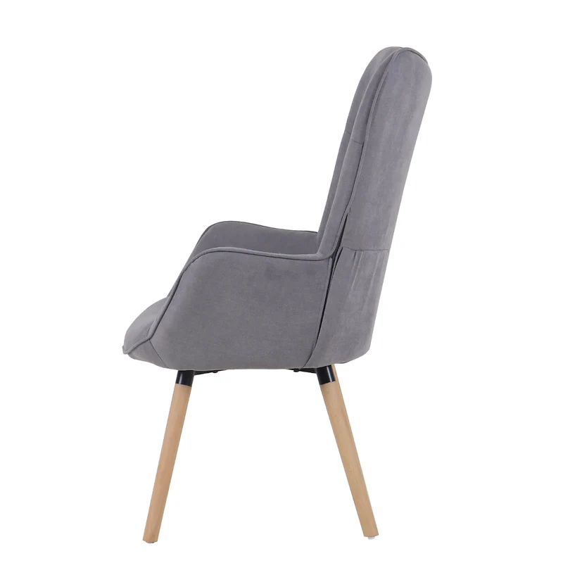 B-Ware CLEO Ohrensessel Stoff-Bezug Hellgrau