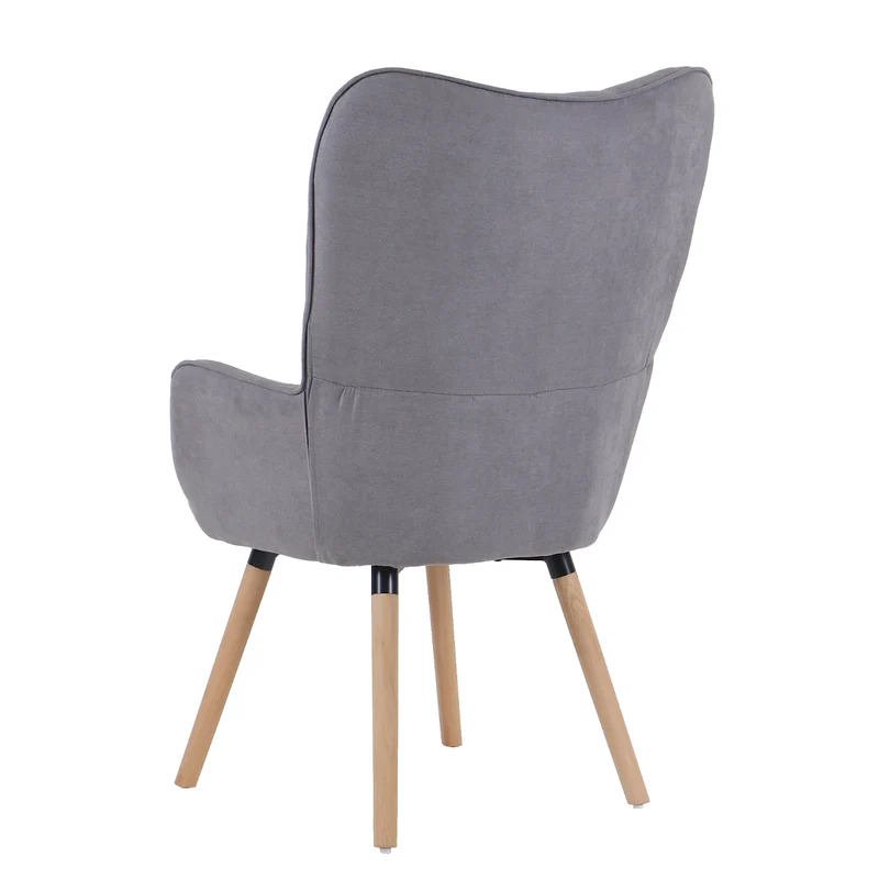 B-Ware CLEO Ohrensessel Stoff-Bezug Hellgrau