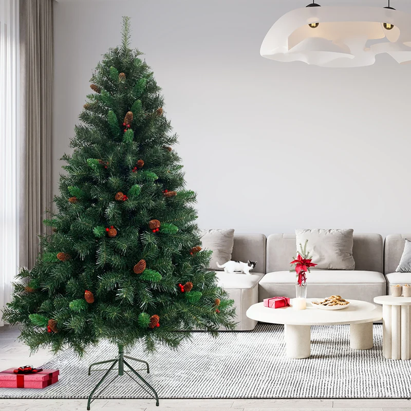B-Ware Weihnachtsbaum Tannenzapfen + rote Beeren 210 cm
