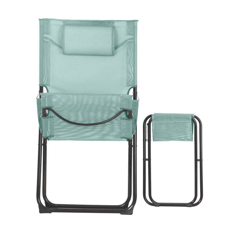 B-Ware TOMRA Liegestuhl Fußhocker Blau/Dunkelgrau