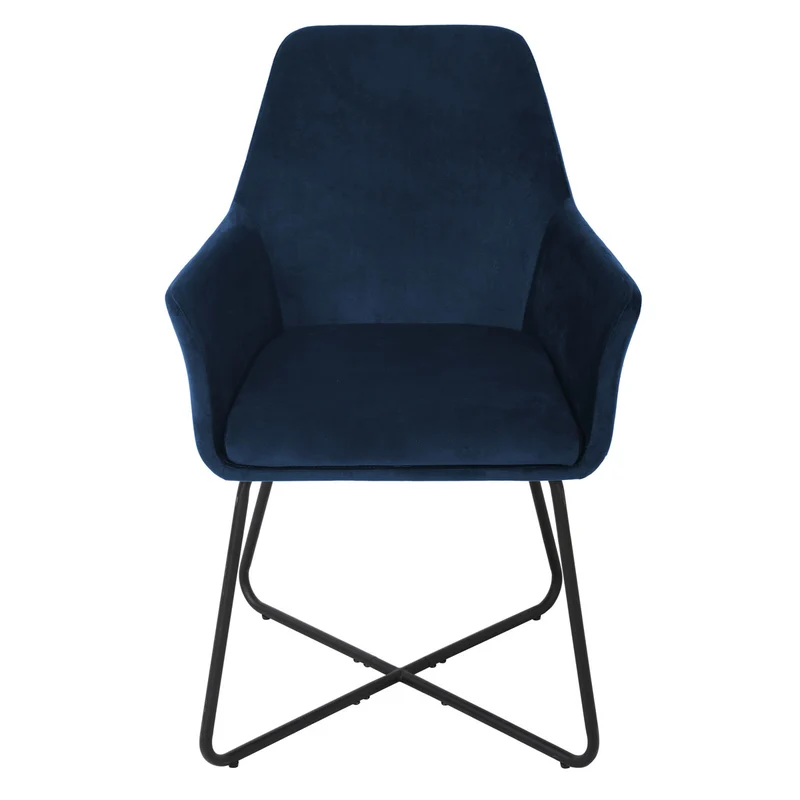 B-Ware JOSIE Dining 2er-Set Esszimmerstuhl Samt Dunkelblau