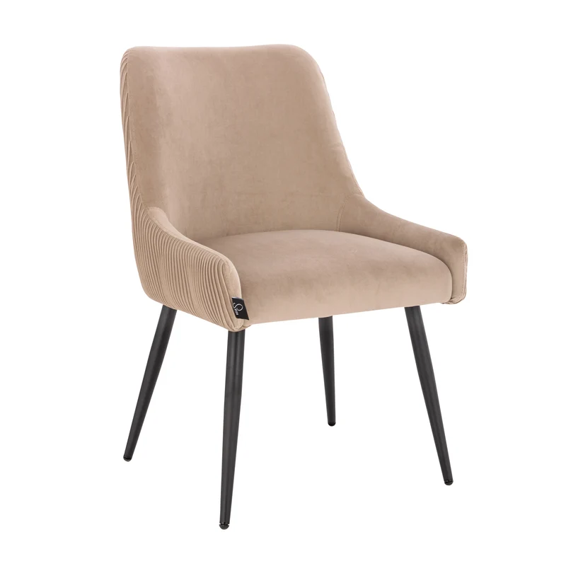 B-Ware ISABELLE 2er Set Esszimmerstühle Samt Taupe