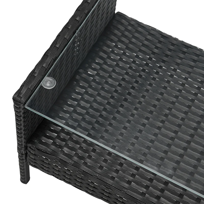 B-Ware BROOKLYN Rattan Sitzgruppe Schwarz