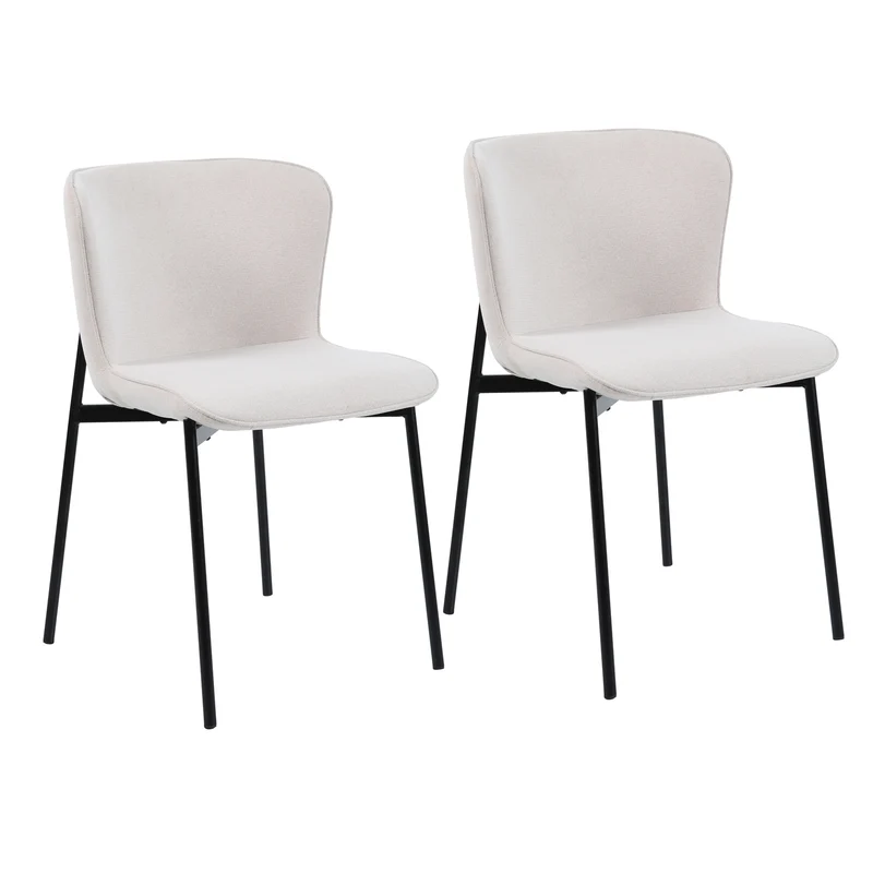 B-Ware MARY 2er Set Esszimmerstühle Beige/Schwarz