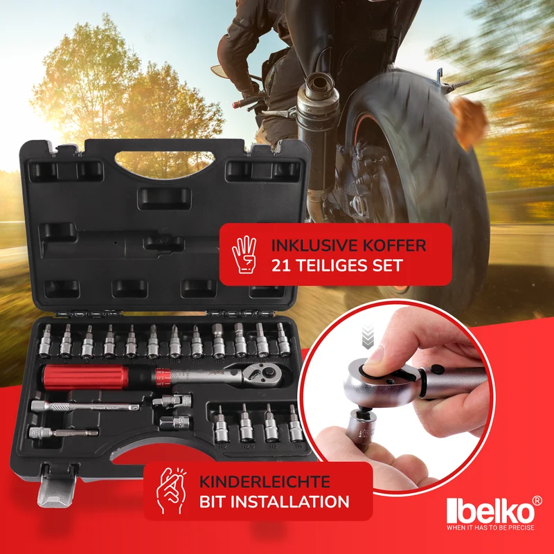 Belko® Drehmomentschlüssel Set 1/4", 5-30 Nm