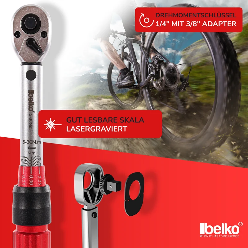 Belko® Drehmomentschlüssel Set 1/4", 5-30 Nm