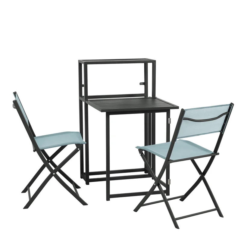 B-Ware Balkonset platzsparend Grau/Blau