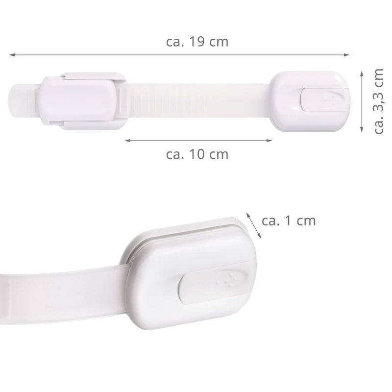 Kidimax® Kindersicherung für Schrank Schublade, Längenverstellbar, Ecke-Schlösser, 8 Stück