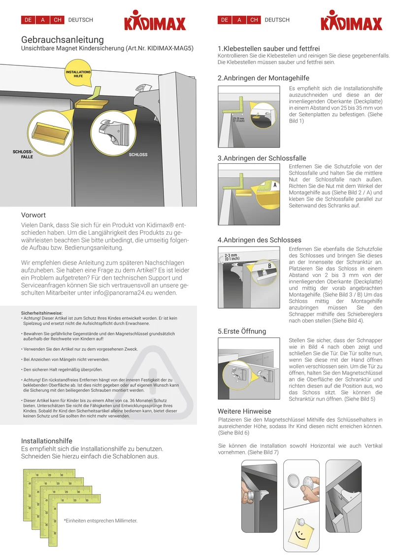 Kidimax® Unsichtbares Magnetschloss, 5 Stück