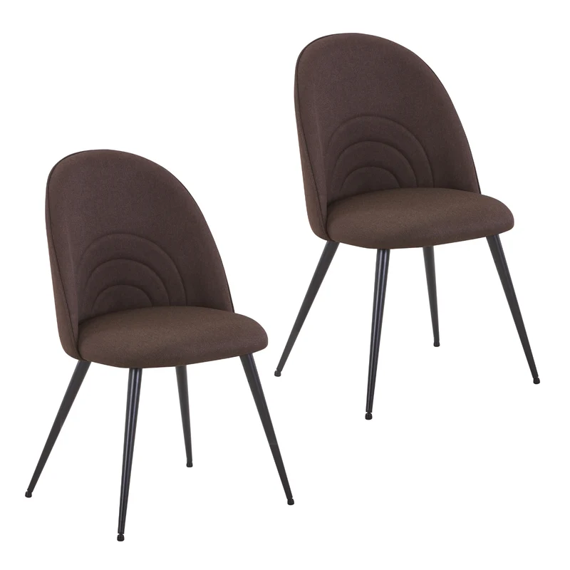 B-Ware ANITA 2er Set Esszimmerstühle Stoff Braun