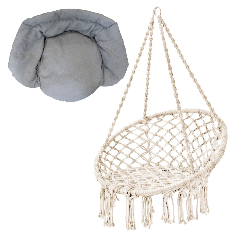 CARRIE Hängesessel + Kissen Grau
