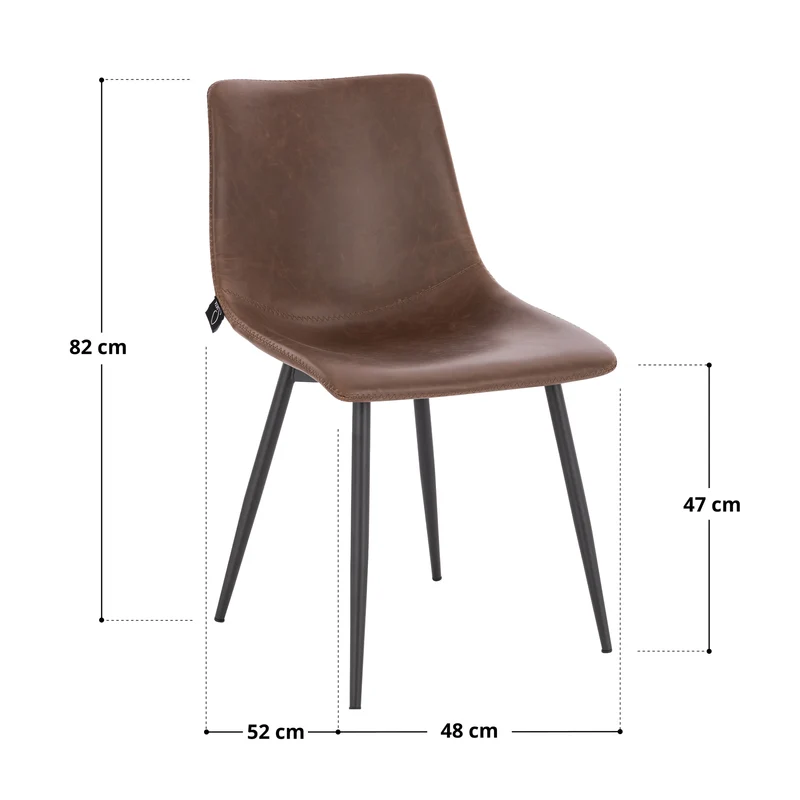 MILES 2er Set Esszimmerstühle aus Kunstleder