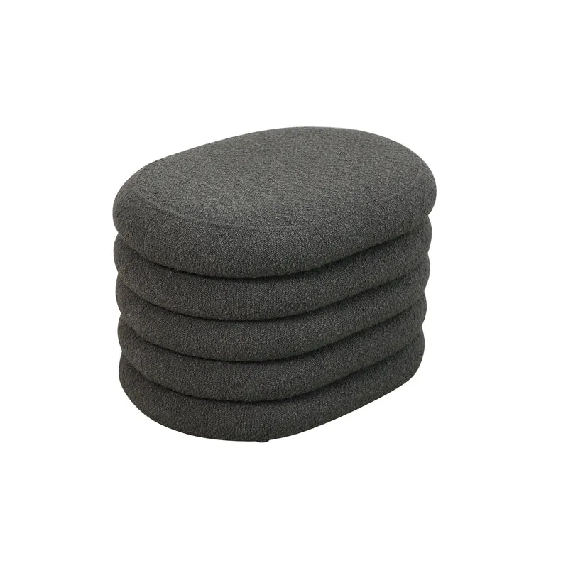 B-Ware BLOSSOM S Ottomane Boucle Dunkelgrau