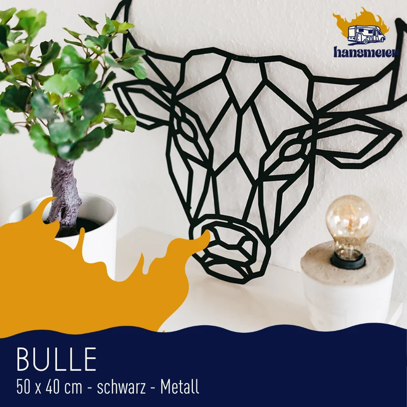 Wand Metalldeko | 50 x 40 cm | Bulle | Metalldeko Industrial