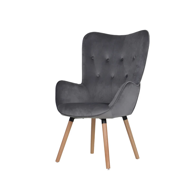 B-Ware CLEO Ohrensessel Samt Grau