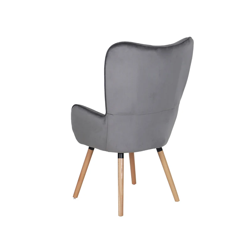 B-Ware CLEO Ohrensessel Samt Grau