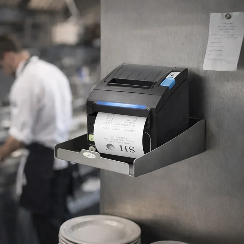 Wandmontiertes Regal aus rostfreiem Stahl für Seiko SII POS-Drucker