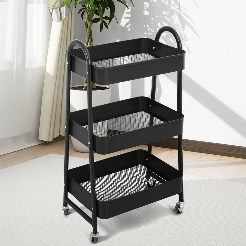 B-Ware Servierwagen 3 Etagen Schwarz