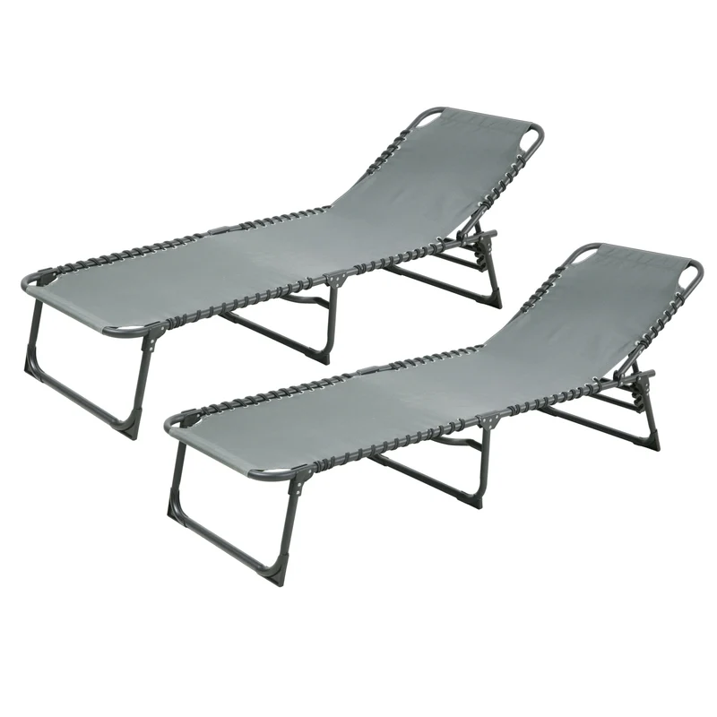 B-Ware 2er Set Sonnenliege Hellgrau
