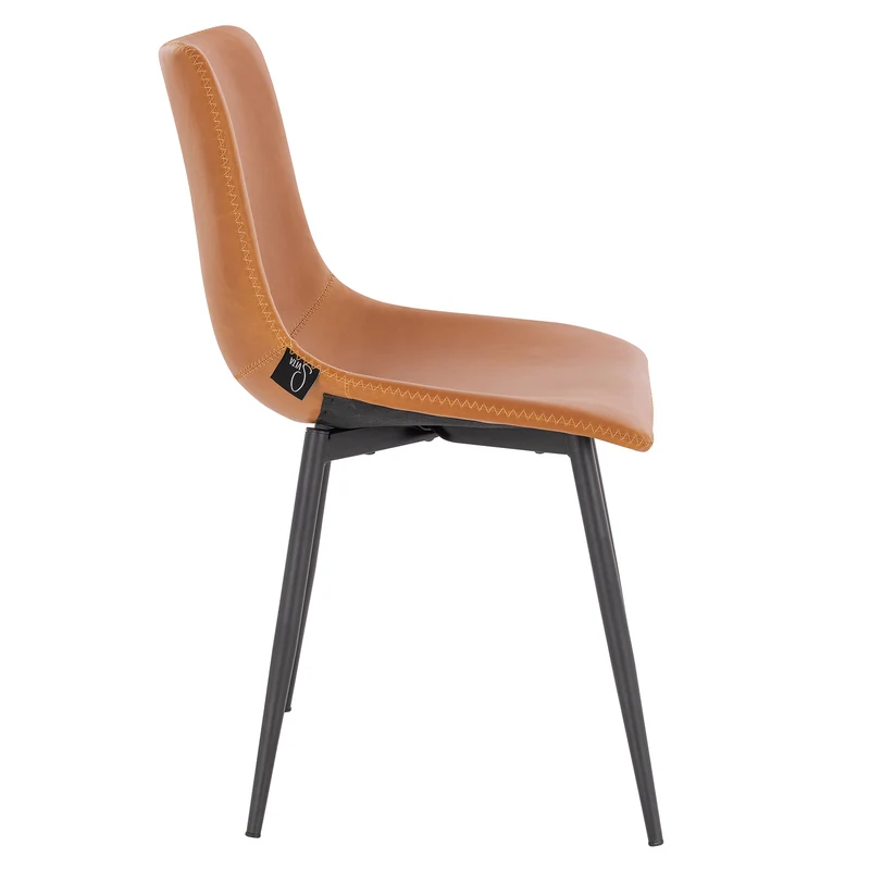 B-Ware MILES 2er Set Esszimmerstühle Kunstleder Cognac