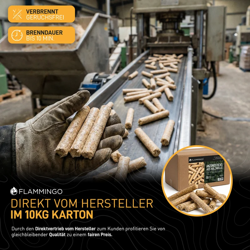 Flammingo® 10 kg Mini Holzpresslinge, aus Holzwolle und Wachs