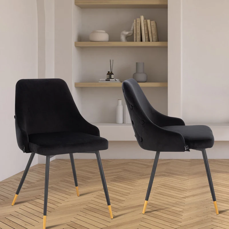 B-Ware ALICE 2er Set Esszimmerstühle Schwarz