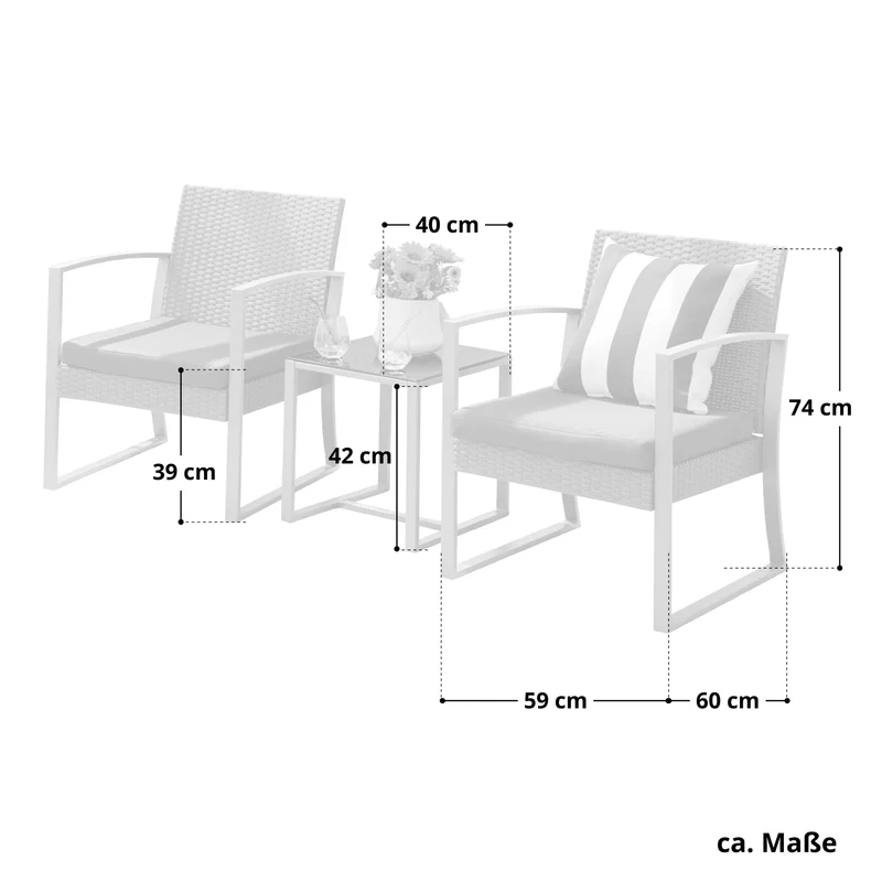 B-Ware LOIS L Rattan Sitzgruppe Grau