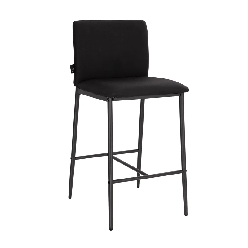 B-Ware ERIK 2er Set Barhocker mit Rückenlehne Schwarz