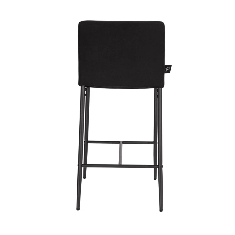 B-Ware ERIK 2er Set Barhocker mit Rückenlehne Schwarz