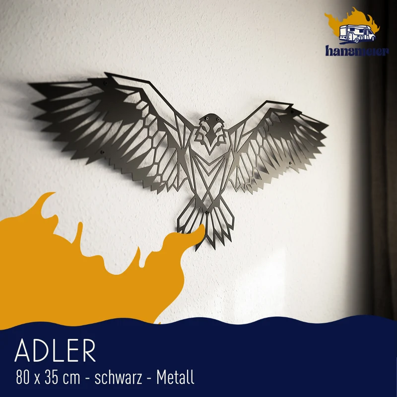 Metall Deko für die Wand | 80 x 35 cm | Adler | Metall Dekoration