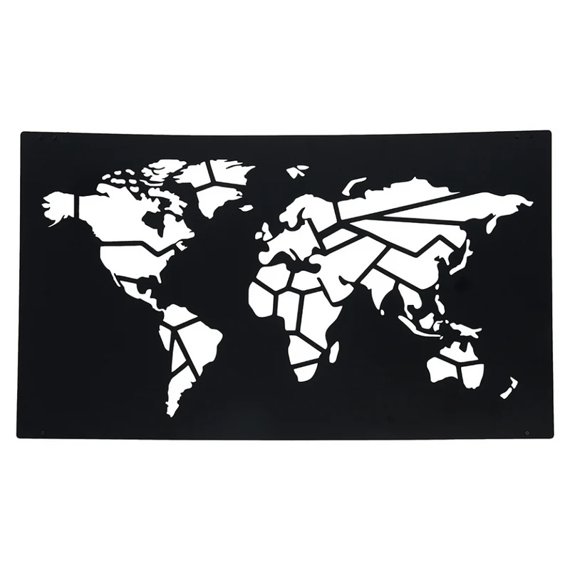 Wanddeko aus Metall | 115x68cm | Weltkarte Worldmap