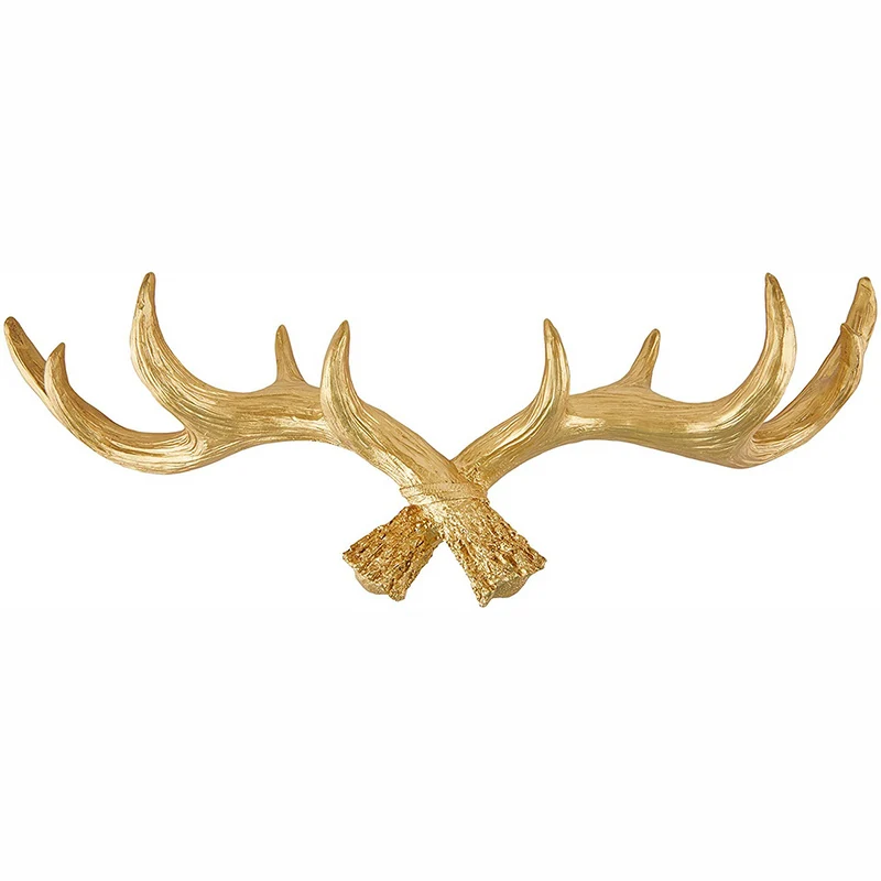 Geweih Garderobe | 49 cm | Gold | Kleiderhaken