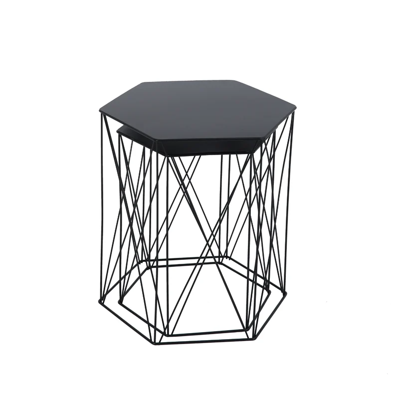 B-Ware HARPA 2er Set Beistelltisch Schwarz