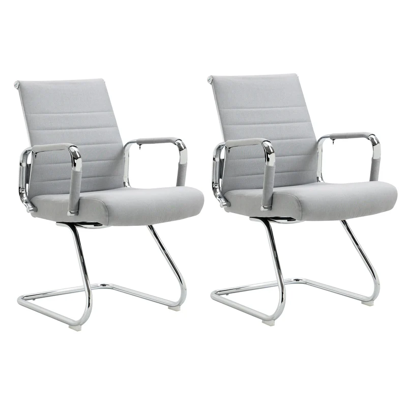 B-Ware 2er Set OFFICE COMFORT Besucherstuhl LB Stoff Hellgrau