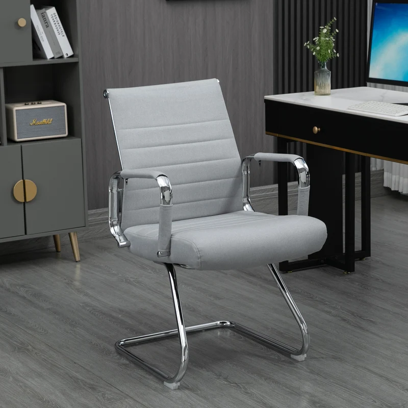 B-Ware 2er Set OFFICE COMFORT Besucherstuhl LB Stoff Hellgrau