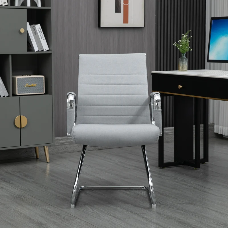 B-Ware 2er Set OFFICE COMFORT Besucherstuhl LB Stoff Hellgrau
