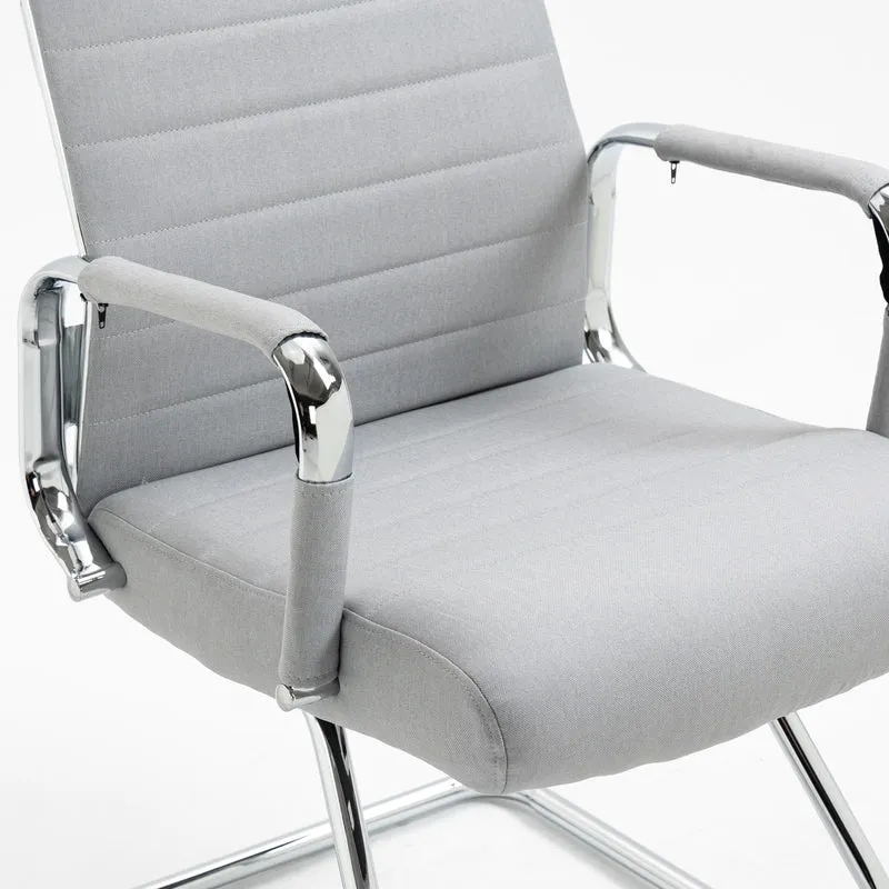 B-Ware 2er Set OFFICE COMFORT Besucherstuhl LB Stoff Hellgrau