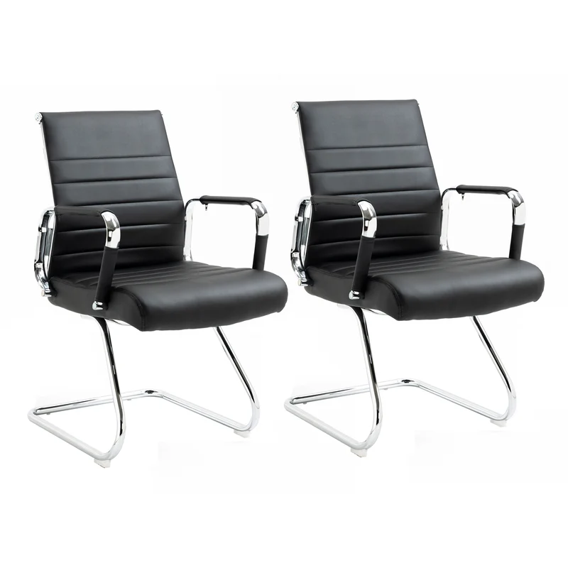 B-Ware 2er Set OFFICE COMFORT Besucherstuhl LB PU Schwarz