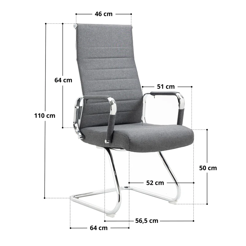 B-Ware 2er Set OFFICE COMFORT Besucherstuhl Stoff Dunkelgrau