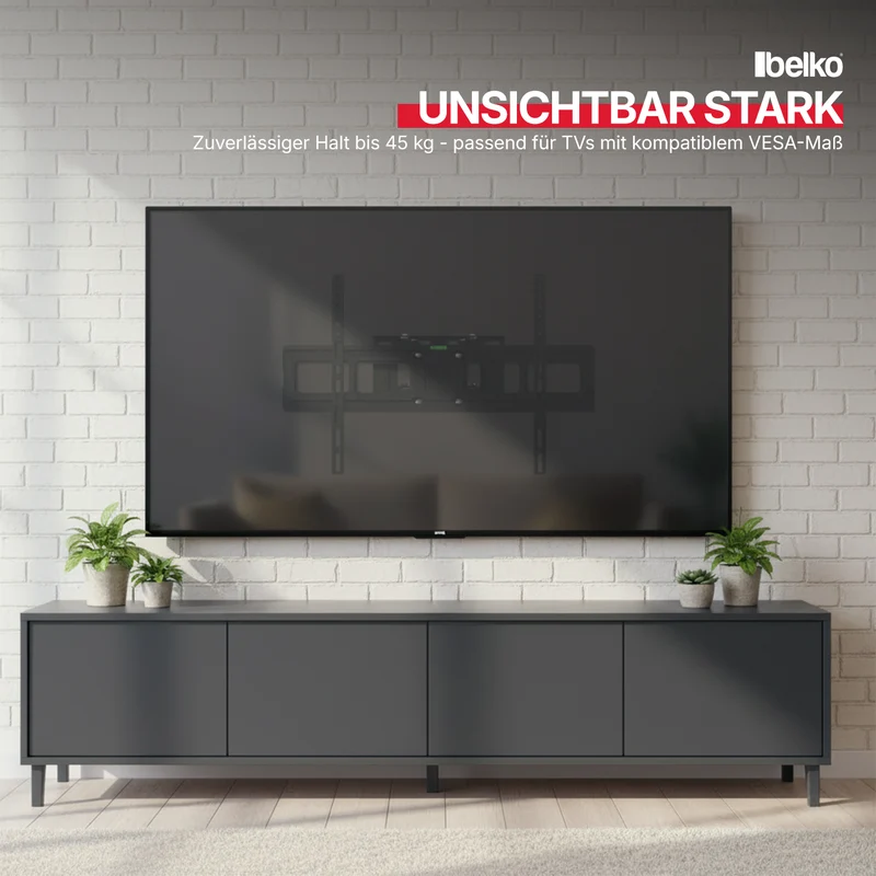 P24® Premium TV Wandhalterung, VESA max 600x400mm, Wandabstand: 75-400mm, für 32" - 70