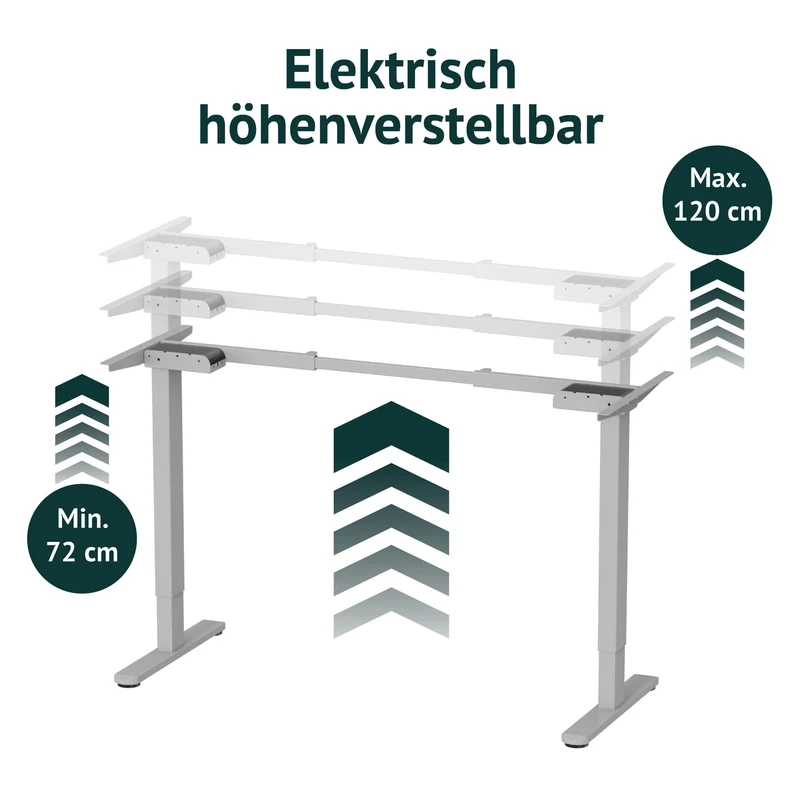 B-Ware DOBON Schreibtischgestell 2 Motoren Grau