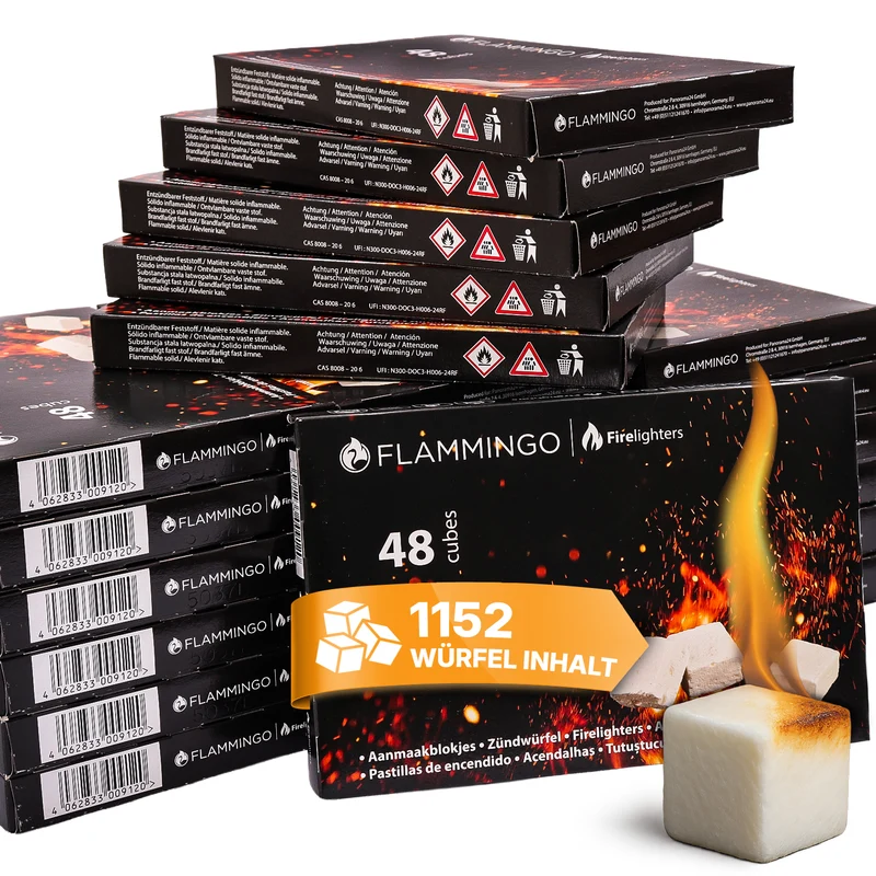 Flammingo® Anzündwürfel auf Kerosinbasis, weiß, 24 Packungen à 48 Stück