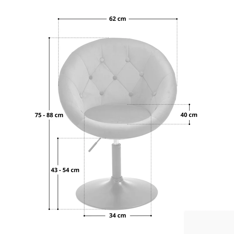 B-Ware HAVANNA Cocktailsessel Samt Grau/Schwarz
