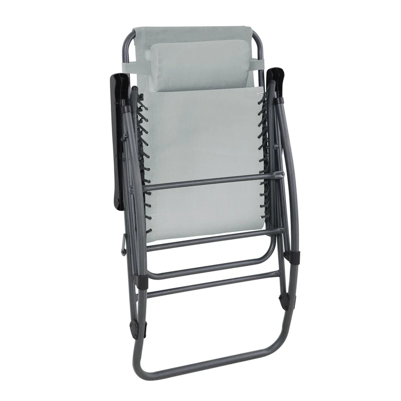 B-Ware Faltbarer Schaukelstuhl Hellgrau/Dunkelgrau