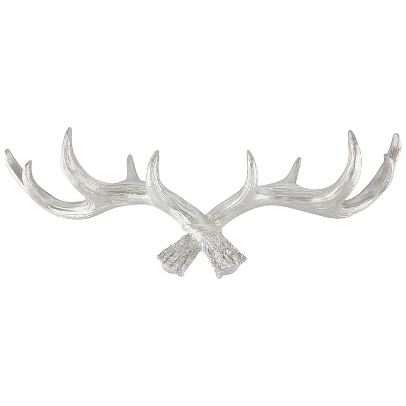 Geweih Garderobe | 49 cm | Silber | Kleiderhaken