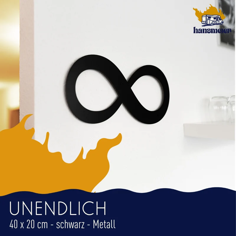 Wanddeko aus Metall | 40 x 20 cm | Unendlich | Metalldeko Industrial