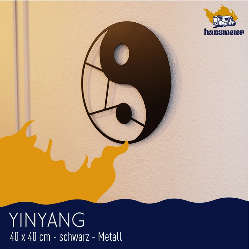 Wanddeko aus Metall | 40 x 40 cm | YingYang | Metalldeko Industrial
