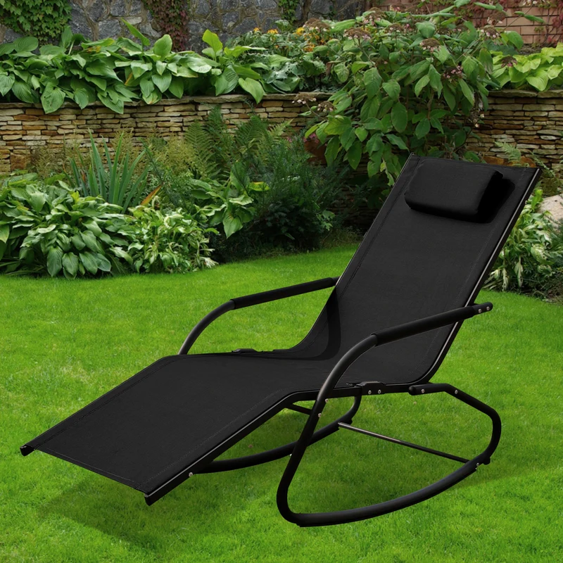 FJON Schaukelliege Gartenliege Liegestuhl Sonnenliege Kissen Aluminium