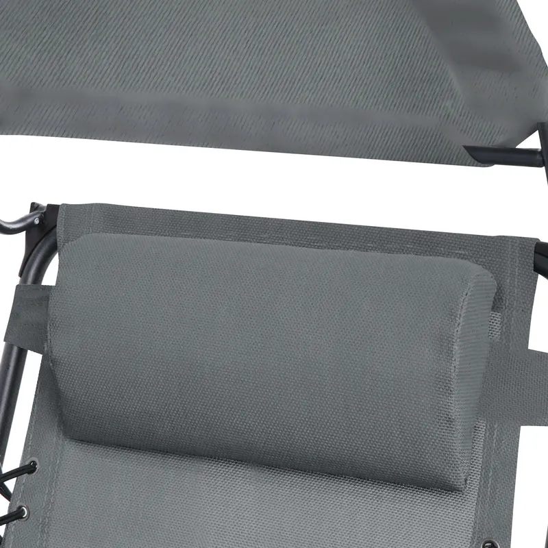 Faltbarer Schaukelstuhl mit Sonnenschutz, Kopfstütze und Armlehne